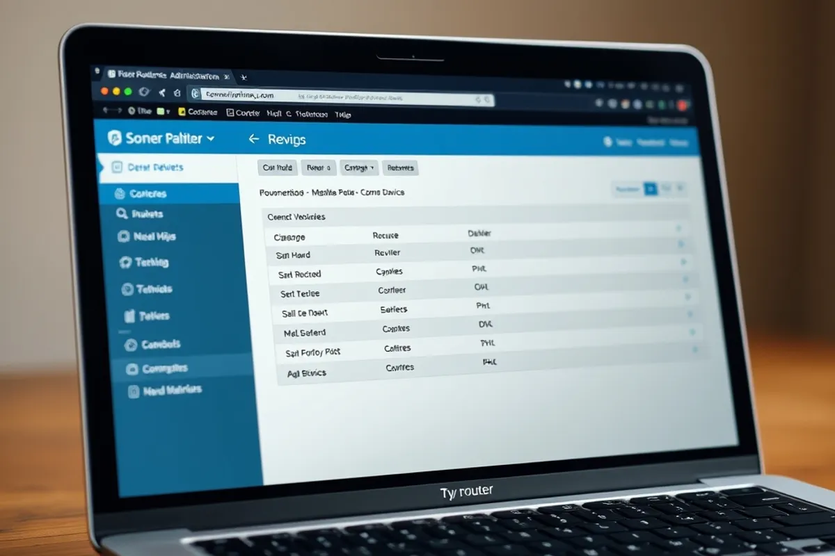 Router administration page showing connected devices