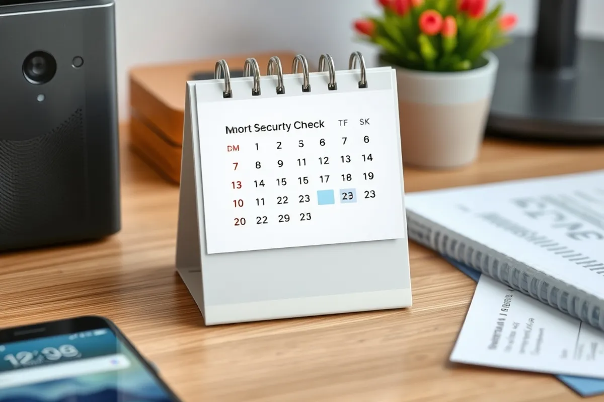 Calendar reminder for a smart home security check