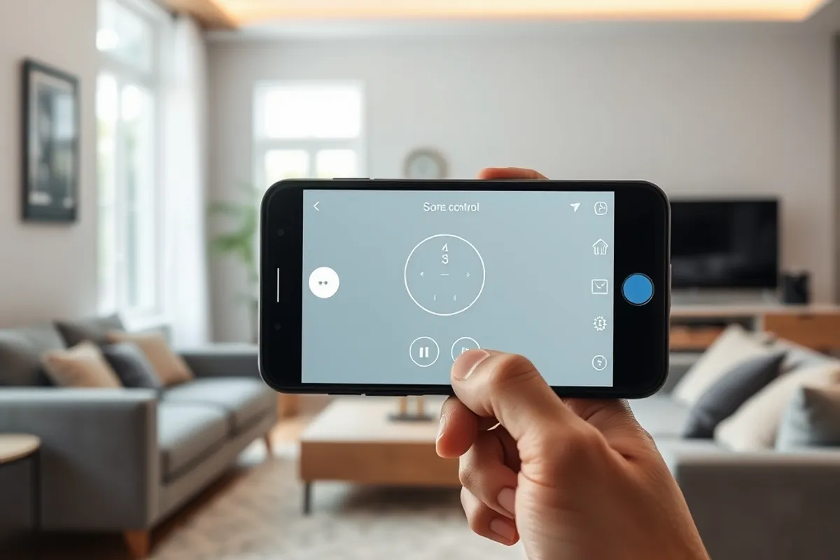 Phone showing a simple smart home control screen